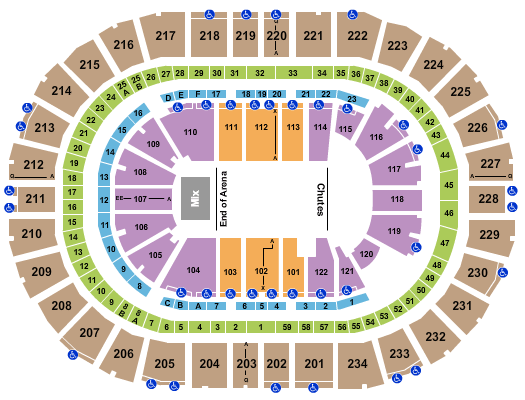 PPG Paints Arena PBR Seating Chart